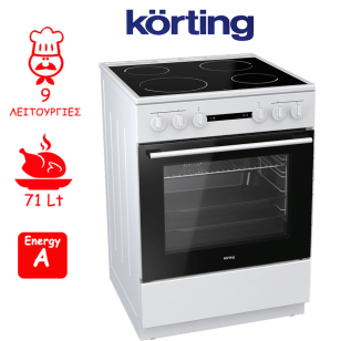 ΚΟΥΖΙΝΑ ΕΛΕΥΘΕΡΗ ΚΕΡΑΜΙΚΗ KORTING KEC 6141 WG 030001101