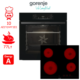 ΣΕΤ ΕΝΤΟΙΧΙΣΜΟΥ ΦΟΥΡΝΟΣ ΜΕ ΕΣΤΙΑ GORENJE BO6735E02BKOT + ECT601FM ΕΛΛΗΝΙΚΗΣ ΑΝΤΙΠΡΟΣΩΠΕΙΑΣ