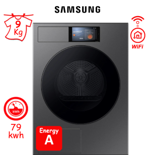 ΣΤΕΓΝΩΤΗΡΙΟ SAMSUNG DV90F09F4SU4 (9Kg) INOX ΜΕ ΟΘΟΝΗ ΑΦΗΣ 7 ΙΝΤΣΩΝ ΚΑΙ WiFi ΕΛΛΗΝΙΚΗΣ ΑΝΤΙΠΡΟΣΩΠΕΙΑΣ