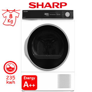 ΣΤΕΓΝΩΤΗΡΙΟ SHARP KD-NHH8S7GW2-GR (8Kg) ΜΕ ΑΝΤΛΙΑ ΘΕΡΜΟΤΗΤΑΣ ΕΛΛΗΝΙΚΗΣ ΑΝΤΙΠΡΟΣΩΠΕΙΑΣ
