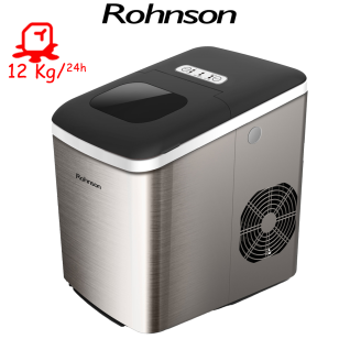 ΠΑΓΩΜΗΧΑΝΗ ROHSON R-40012 ΠΑΡΑΓΩΓΗ 12 Kg/24 h INOX ΜΕ ΜΑΥΡΕΣ ΛΕΠΤΟΜΕΡΕΙΕΣ