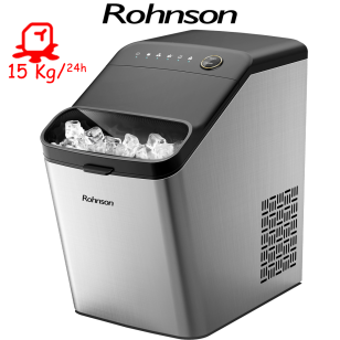 ΠΑΓΩΜΗΧΑΝΗ ROHSON R-40015 ΠΑΡΑΓΩΓΗ 15 Kg/24 h INOX ΜΕ ΜΑΥΡΕΣ ΛΕΠΤΟΜΕΡΕΙΕΣ