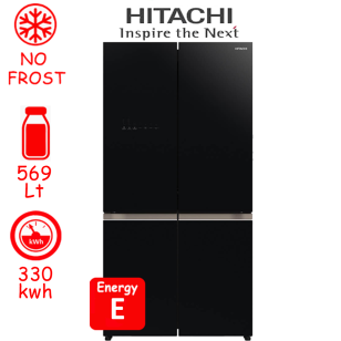 ΨΥΓΕΙΟ ΝΤΟΥΛΑΠΑ 4 ΘΥΡΩΝ HITACHI R-WB640VRU0-1 (GBK) ΜΑΥΡΕΣ ΚΡΥΣΤΑΛΛΙΝΕΣ ΠΟΡΤΕΣ ΕΛΛΗΝΙΚΗΣ ΑΝΤΙΠΡΟΣΩΠΕΙΑΣ