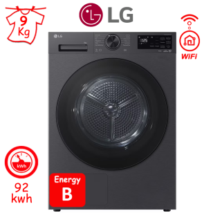 ΣΤΕΓΝΩΤΗΡΙΟ LG RHX5009NBB (9Kg) ΑΝΘΡΑΚΙ ΜΑΤ ME WiFi ΕΛΛΗΝΙΚΗΣ ΑΝΤΙΠΡΟΣΩΠΕΙΑΣ ΝΕΟ ΜΟΝΤΕΛΟ