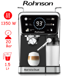 ΜΗΧΑΝΗ ESPRESSO ΚΑΙ CAPPUCCINO ROHNSON R-98082 BARISTA DUAL HOT & COLD ΜΕ ΑΥΤΟΜΑΤΟ ΣΥΣΤΗΜΑ ΔΗΜΙΟΥΡΓΙΑΣ ΑΦΡΟΓΑΛΟΥ