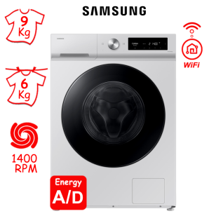ΠΛΥΝΤΗΡΙΟ ΣΤΕΓΝΩΤΗΡΙΟ SAMSUNG WD90DB7B85GWU4 (9 Kg ΠΛΥΣ / 6Kg ΣΤΕΓ / 1400RPM) ΛΕΥΚΟ ΕΛΛΗΝΙΚΗΣ ΑΝΤΙΠΡΟΣΩΠΕΙΑΣ