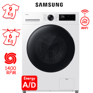 ΠΛΥΝΤΗΡΙΟ ΣΤΕΓΝΩΤΗΡΙΟ SAMSUNG WD90HG5U34BELE (9 Kg ΠΛΥΣ / 6Kg ΣΤΕΓ / 1400RPM) ΕΛΛΗΝΙΚΗΣ ΑΝΤΙΠΡΟΣΩΠΕΙΑΣ ΜΟΝΤΕΛΟ 2026