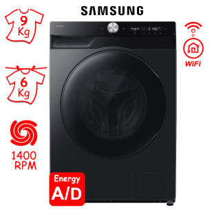 ΠΛΥΝΤΗΡΙΟ ΣΤΕΓΝΩΤΗΡΙΟ SAMSUNG WD90HG6U94BBU4 (9 Kg ΠΛΥΣ / 6Kg ΣΤΕΓ / 1400RPM) ΜΑΥΡΟ ΕΛΛΗΝΙΚΗΣ ΑΝΤΙΠΡΟΣΩΠΕΙΑΣ ΜΟΝΤΕΛΟ 2026