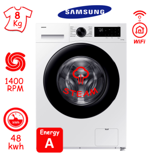 ΠΛΥΝΤΗΡΙΟ ΡΟΥΧΩΝ SAMSUNG WW80CGC04DAE/LE (8Kg / 1400RPM) ME WiFi ΚΑΙ ΑΤΜΟ ΕΛΛΗΝΙΚΗΣ ΑΝΤΙΠΡΟΣΩΠΕΙΑΣ