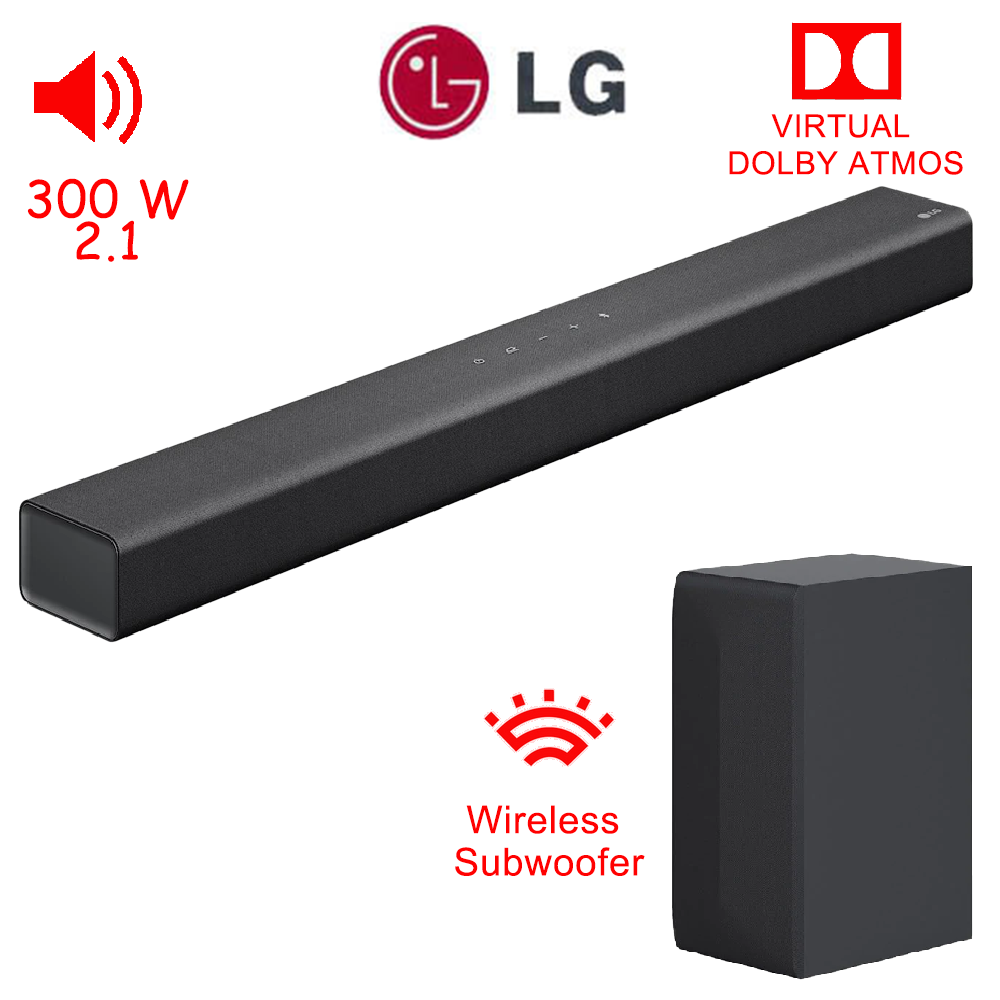 HOME CINEMA SOUND BAR LG S60Q 300W 2.1 VIRTUAL DOLBY ATMOS ΜΕ ΑΣΥΡΜΑΤΟ