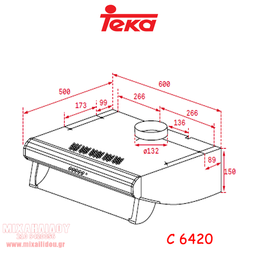 ΑΠΟΡΡΟΦΗΤΗΡΑΣ 60cm TEKA C 6420 SS ΕΛΕΥΘΕΡΟΣ 2 ΜΟΤΕΡ INOX 40465530