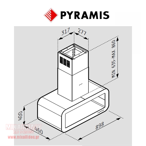 ΑΠΟΡΡΟΦΗΤΗΡΑΣ Φ 43cm PYRAMIS CILINDRICO ΟΡΟΦΗΣ ECOPOWER